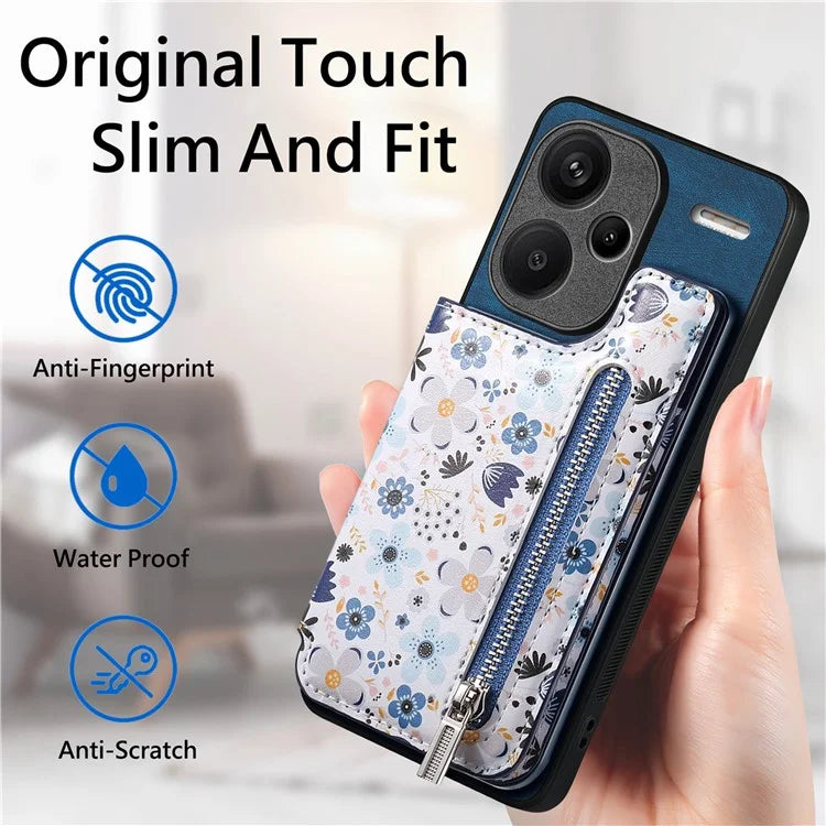 D10 For Xiaomi Redmi Note 13 Pro+ 5G TPU+Leather Case Pattern Printed Retro Phone Back Cover