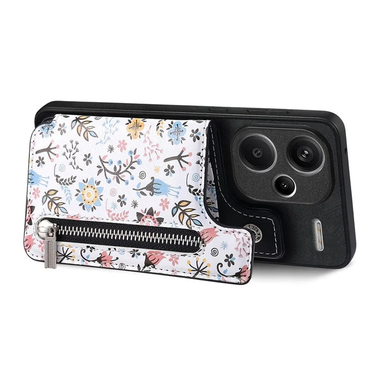 D10 For Xiaomi Redmi Note 13 Pro+ 5G TPU+Leather Case Pattern Printed Retro Phone Back Cover