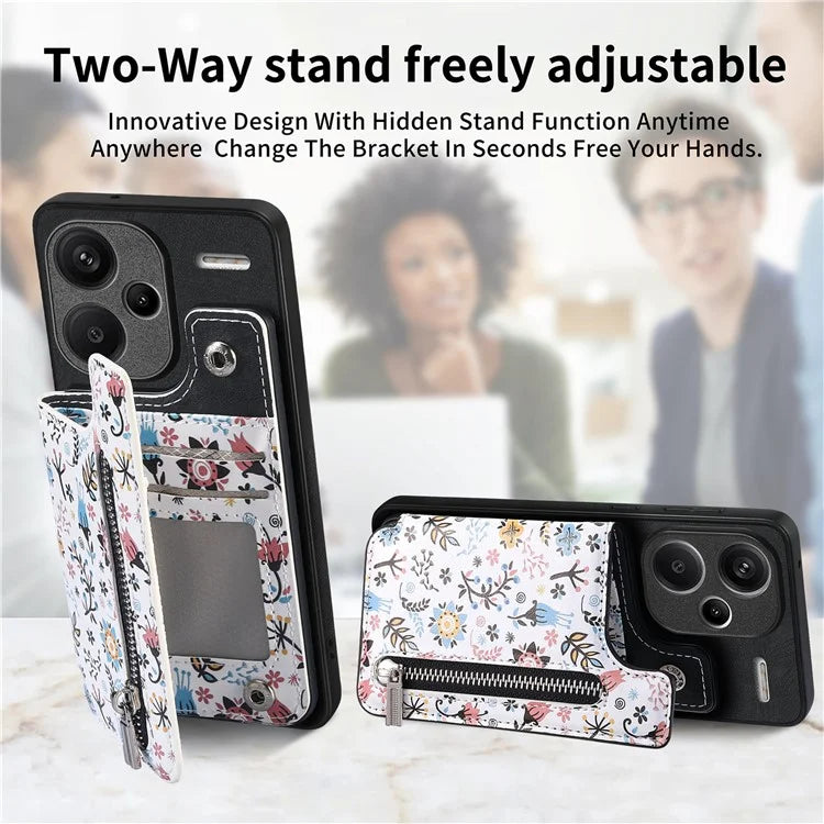 D10 For Xiaomi Redmi Note 13 Pro+ 5G TPU+Leather Case Pattern Printed Retro Phone Back Cover