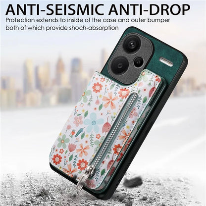 D10 For Xiaomi Redmi Note 13 Pro+ 5G TPU+Leather Case Pattern Printed Retro Phone Back Cover