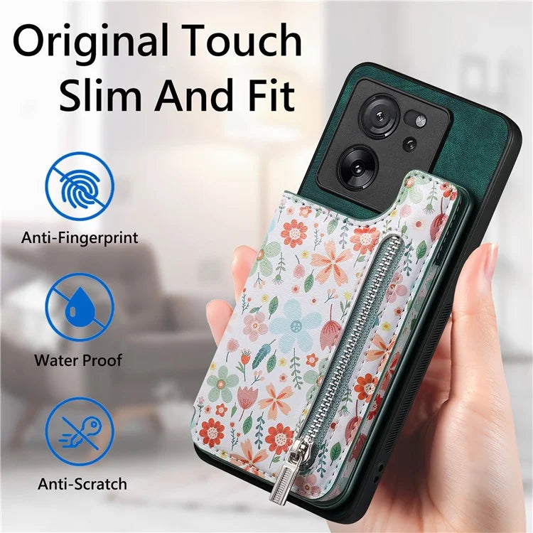 D10 For Xiaomi Redmi Note 13 Pro+ 5G TPU+Leather Case Pattern Printed Retro Phone Back Cover
