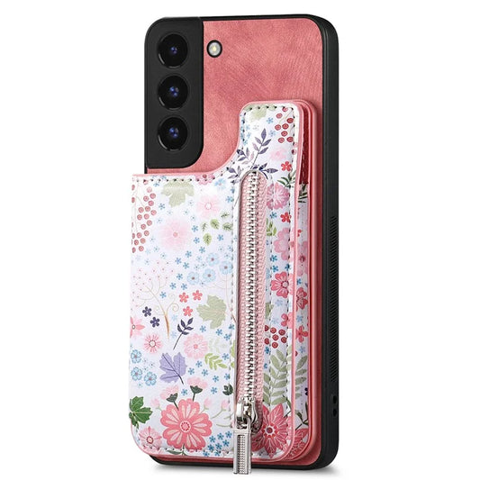 D10 For Samsung Galaxy S22+ 5G TPU+Leather Cover Pattern Printed Retro Phone Protective Case