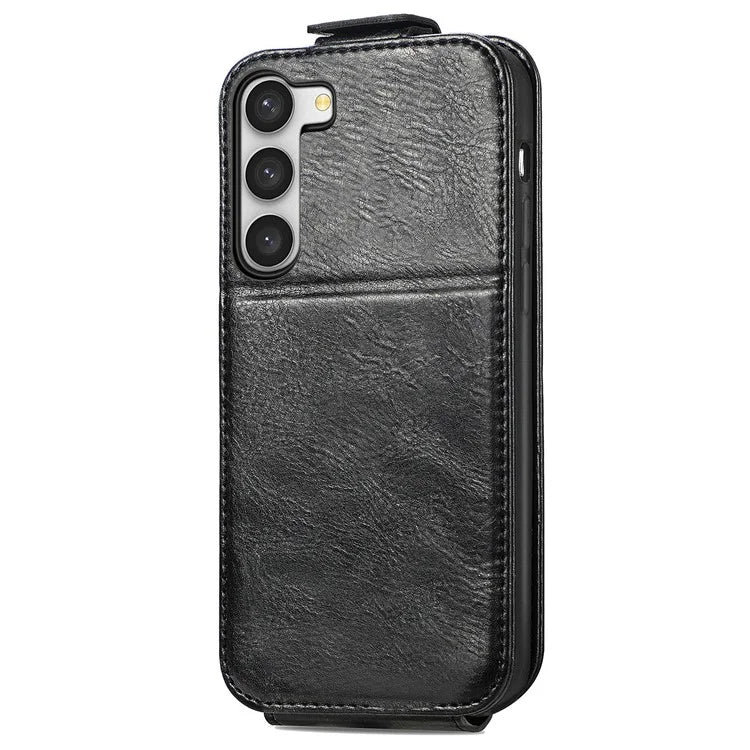 For Samsung Galaxy S23 Case Vertical Flip Zipper Wallet Anti-fall Leather Phone Cover