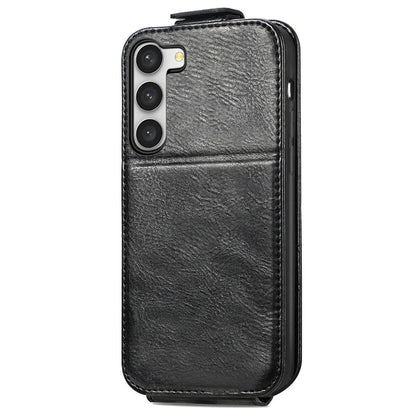 For Samsung Galaxy S23 Case Vertical Flip Zipper Wallet Anti-fall Leather Phone Cover