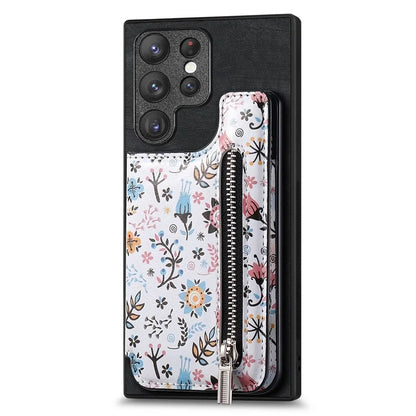 D10 For Samsung Galaxy S23 Ultra TPU+Leather Case Phone Back Cover Retro Card Bag
