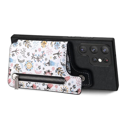 D10 For Samsung Galaxy S23 Ultra TPU+Leather Case Phone Back Cover Retro Card Bag