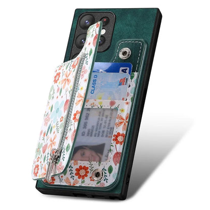 D10 For Samsung Galaxy S23 Ultra TPU+Leather Case Phone Back Cover Retro Card Bag