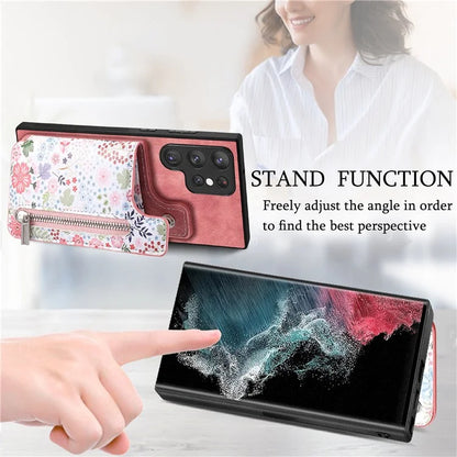 D10 For Samsung Galaxy S22 Ultra 5G Case Pattern Printed Retro Leather + TPU Wallet Phone Cover