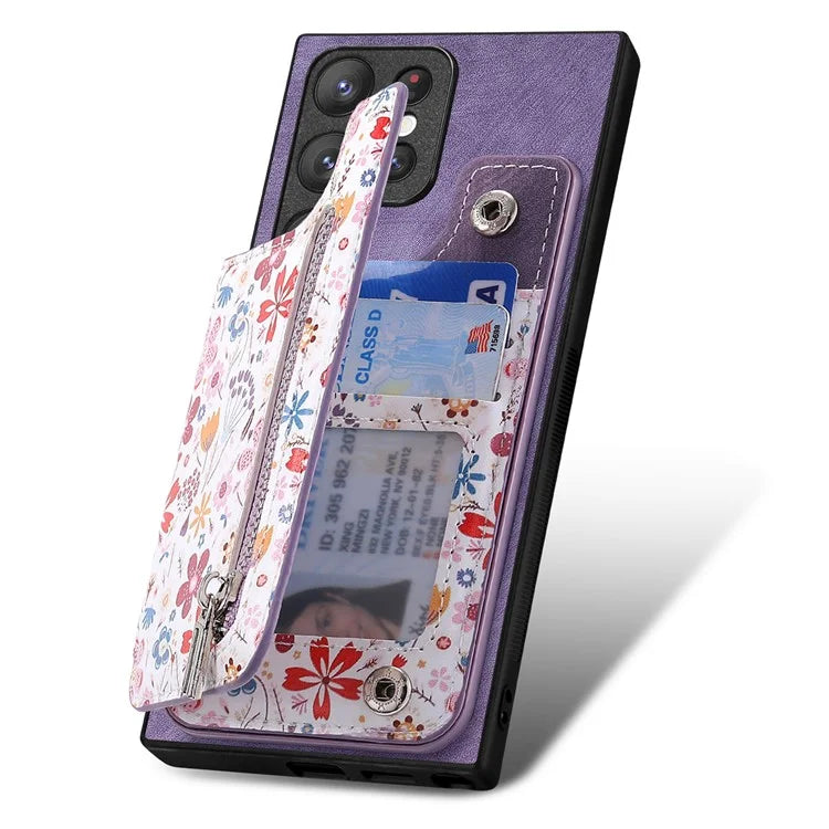 D10 For Samsung Galaxy S22 Ultra 5G Case Pattern Printed Retro Leather + TPU Wallet Phone Cover