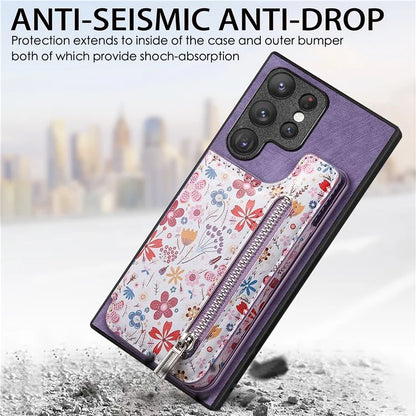 D10 For Samsung Galaxy S22 Ultra 5G Case Pattern Printed Retro Leather + TPU Wallet Phone Cover