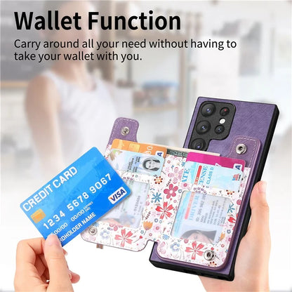 D10 For Samsung Galaxy S22 Ultra 5G Case Pattern Printed Retro Leather + TPU Wallet Phone Cover