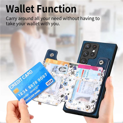 D10 For Samsung Galaxy S22 Ultra 5G Case Pattern Printed Retro Leather + TPU Wallet Phone Cover