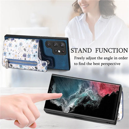 D10 For Samsung Galaxy S22 Ultra 5G Case Pattern Printed Retro Leather + TPU Wallet Phone Cover