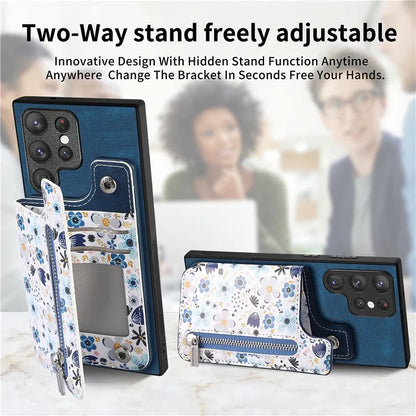 D10 For Samsung Galaxy S22 Ultra 5G Case Pattern Printed Retro Leather + TPU Wallet Phone Cover