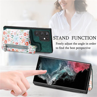 D10 For Samsung Galaxy S22 Ultra 5G Case Pattern Printed Retro Leather + TPU Wallet Phone Cover