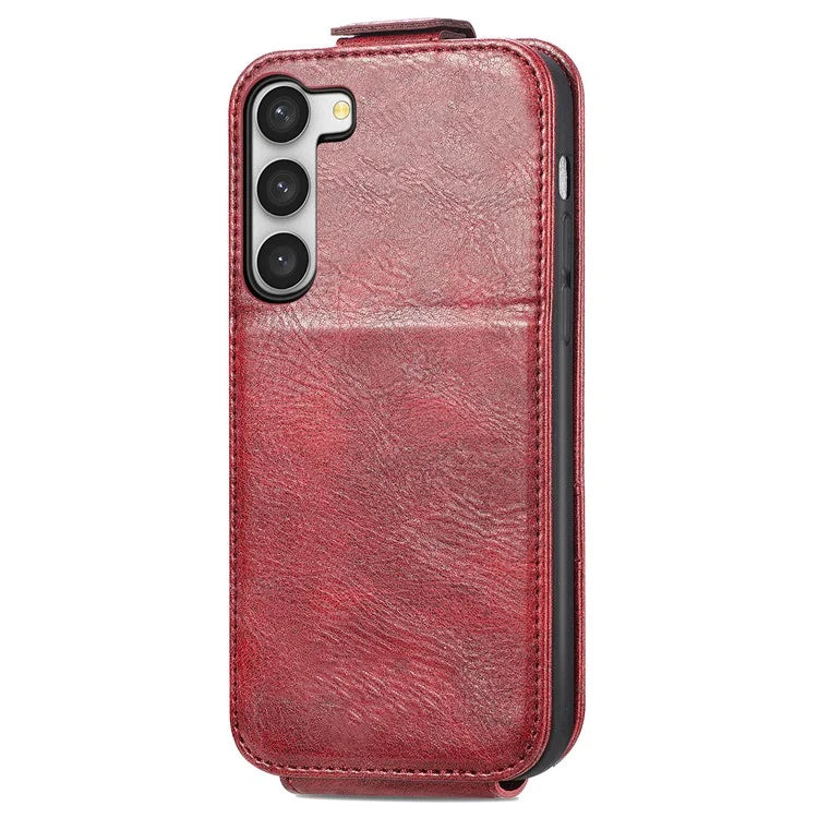 For Samsung Galaxy S23+ Leather Phone Case Vertical Flip Zipper Protection Shell