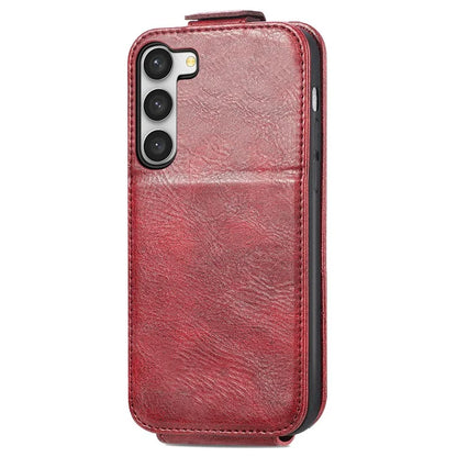 For Samsung Galaxy S23+ Leather Phone Case Vertical Flip Zipper Protection Shell