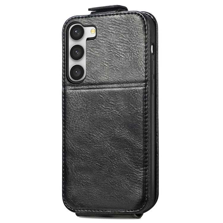 For Samsung Galaxy S23+ Leather Phone Case Vertical Flip Zipper Protection Shell