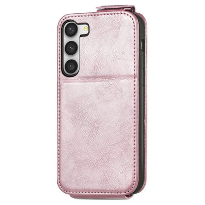 For Samsung Galaxy S23+ Leather Phone Case Vertical Flip Zipper Protection Shell