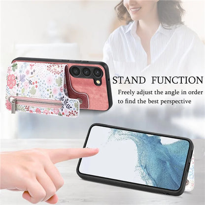 D10 For Samsung Galaxy S23 Kickstand Case Pattern Printed Retro Leather+TPU Phone Cover with Wallet