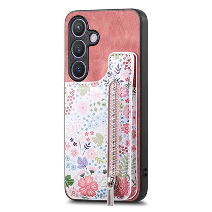 D10 For Samsung Galaxy S24 Cell Phone Back Case Pattern Printed Card Holder TPU+PU Leather Phone Cover