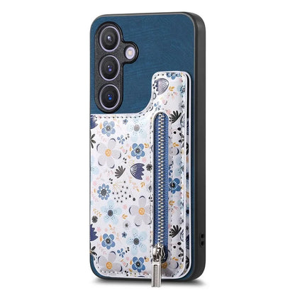 D10 For Samsung Galaxy S24 Cell Phone Back Case Pattern Printed Card Holder TPU+PU Leather Phone Cover