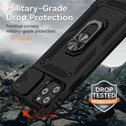 For iPhone 11 Pro Max Case with Camera Slide Protector PC+TPU Kickstand Armour Phone Cover