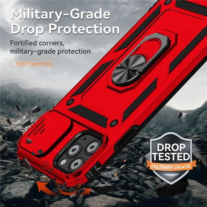 For iPhone 11 Pro Max Case with Camera Slide Protector PC+TPU Kickstand Armour Phone Cover
