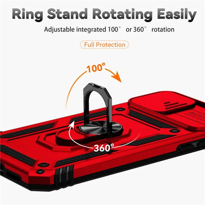 For iPhone 11 Pro Max Case with Camera Slide Protector PC+TPU Kickstand Armour Phone Cover