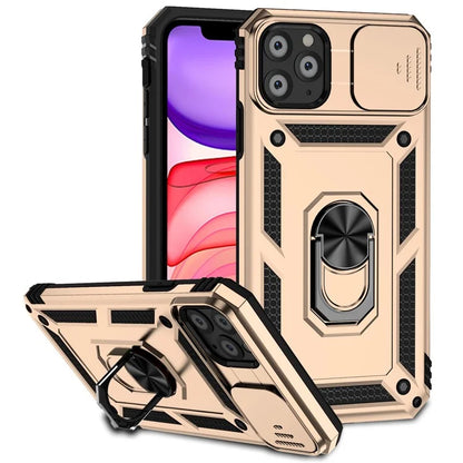 For iPhone 11 Pro Max Case with Camera Slide Protector PC+TPU Kickstand Armour Phone Cover