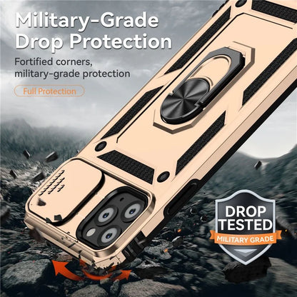 For iPhone 11 Pro Max Case with Camera Slide Protector PC+TPU Kickstand Armour Phone Cover