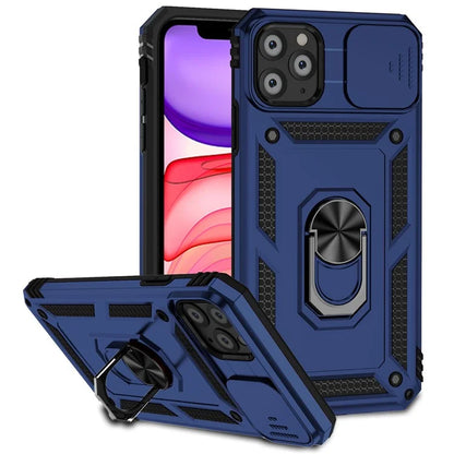 For iPhone 11 Pro Max Case with Camera Slide Protector PC+TPU Kickstand Armour Phone Cover