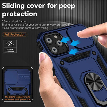 For iPhone 11 Pro Max Case with Camera Slide Protector PC+TPU Kickstand Armour Phone Cover