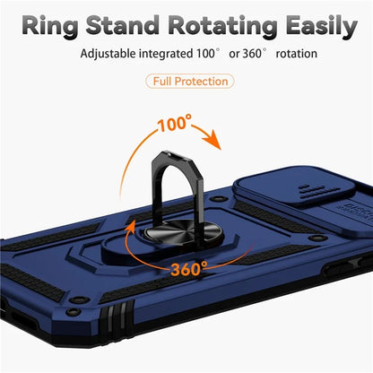 For iPhone 11 Pro Max Case with Camera Slide Protector PC+TPU Kickstand Armour Phone Cover