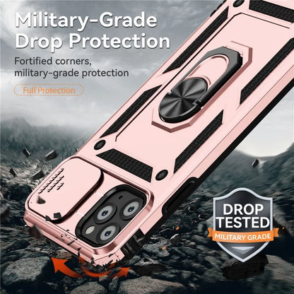For iPhone 11 Pro Max Case with Camera Slide Protector PC+TPU Kickstand Armour Phone Cover