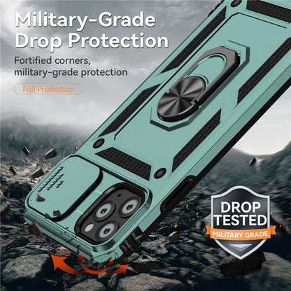 For iPhone 11 Pro Max Case with Camera Slide Protector PC+TPU Kickstand Armour Phone Cover