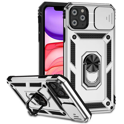 For iPhone 11 Pro Max Case with Camera Slide Protector PC+TPU Kickstand Armour Phone Cover