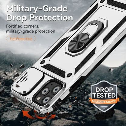 For iPhone 11 Pro Max Case with Camera Slide Protector PC+TPU Kickstand Armour Phone Cover