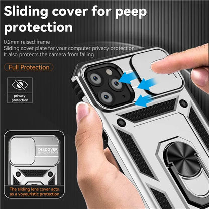 For iPhone 11 Pro Max Case with Camera Slide Protector PC+TPU Kickstand Armour Phone Cover