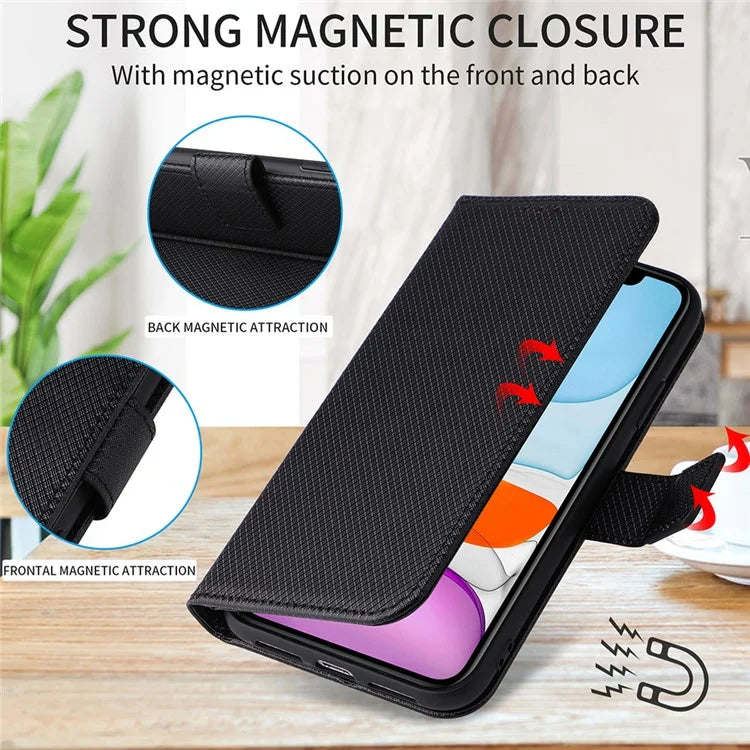 For Google Pixel 9 Pro Case Stand Card Holders PU Leather Phone Cover Diamond Texture