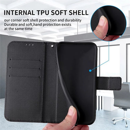 For Google Pixel 9 Pro Case Stand Card Holders PU Leather Phone Cover Diamond Texture