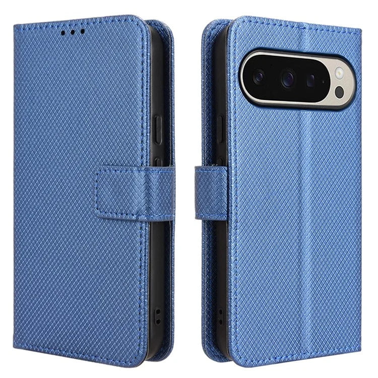 For Google Pixel 9 Pro Case Stand Card Holders PU Leather Phone Cover Diamond Texture