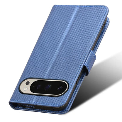 For Google Pixel 9 Pro Case Stand Card Holders PU Leather Phone Cover Diamond Texture
