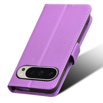 For Google Pixel 9 Pro Case Stand Card Holders PU Leather Phone Cover Diamond Texture
