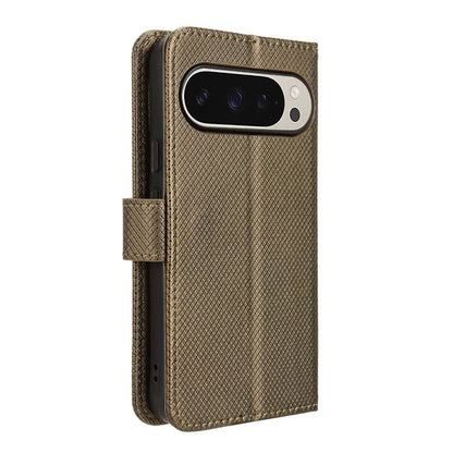 For Google Pixel 9 Pro Case Stand Card Holders PU Leather Phone Cover Diamond Texture