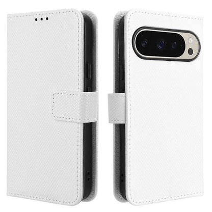 For Google Pixel 9 Pro Case Stand Card Holders PU Leather Phone Cover Diamond Texture