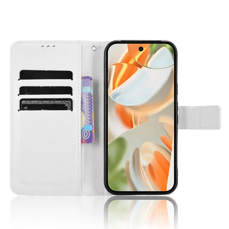 For Google Pixel 9 Pro Case Stand Card Holders PU Leather Phone Cover Diamond Texture