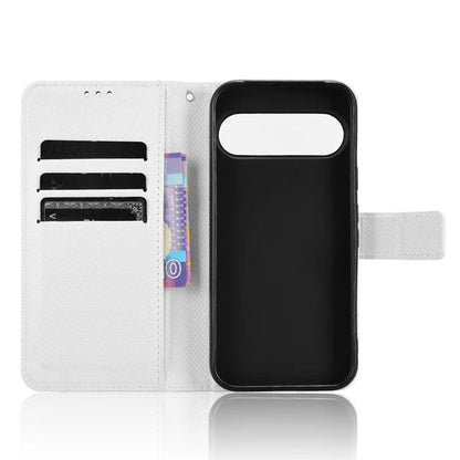 For Google Pixel 9 Pro Case Stand Card Holders PU Leather Phone Cover Diamond Texture