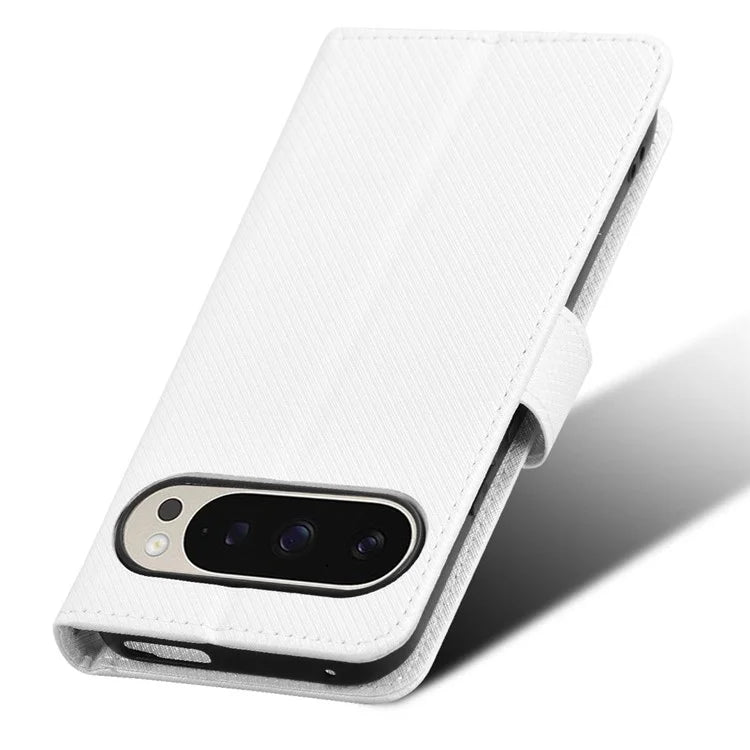For Google Pixel 9 Pro Case Stand Card Holders PU Leather Phone Cover Diamond Texture