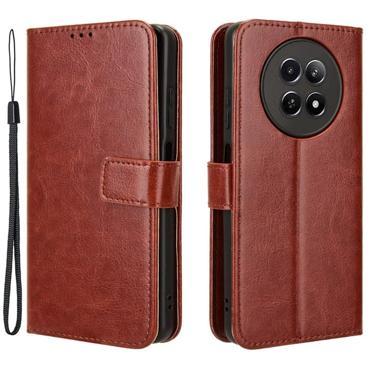 For Realme 12 5G / 12x 5G Wallet Case Crazy Horse Texture Stand Leather Phone Cover